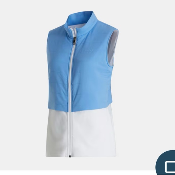 Foot Joy Women”s Insulated Blue and White Vest. Size Medium - Picture 4 of 10